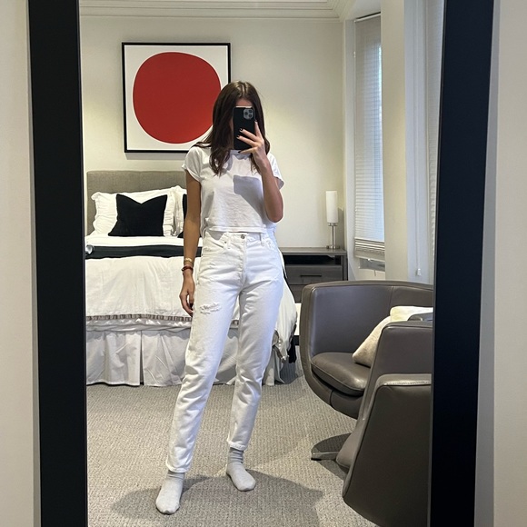 White Agolde distressed mom jeans - Picture 5 of 7